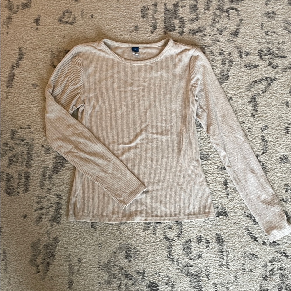Old Navy Beige Long Sleeve Tee
